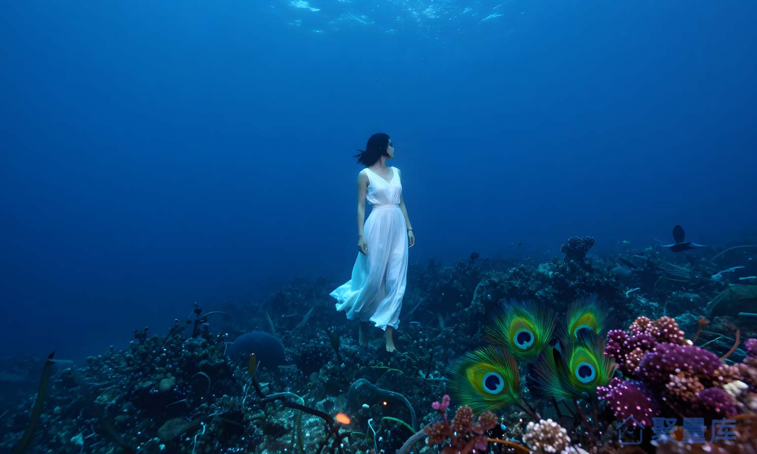 海底美女 美女 海底 瑜伽