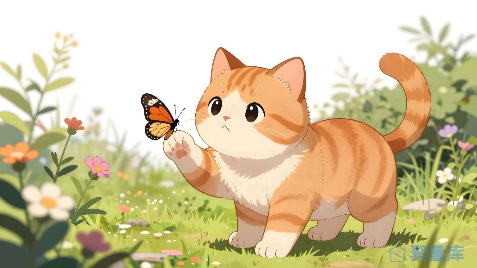 纯猫在花园里 纯猫