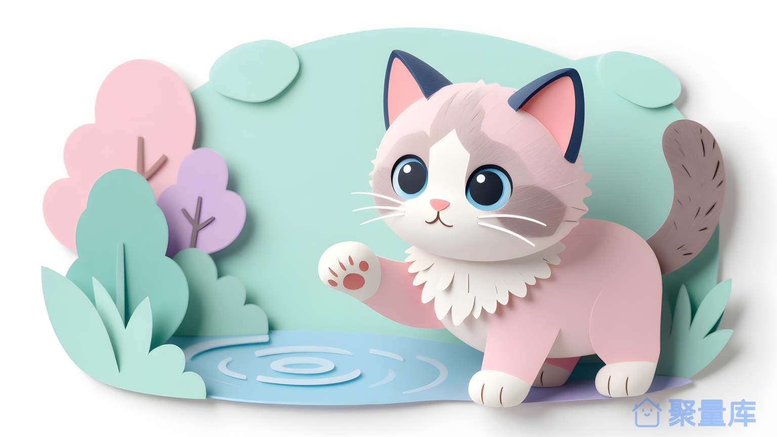 猫在水边 猫