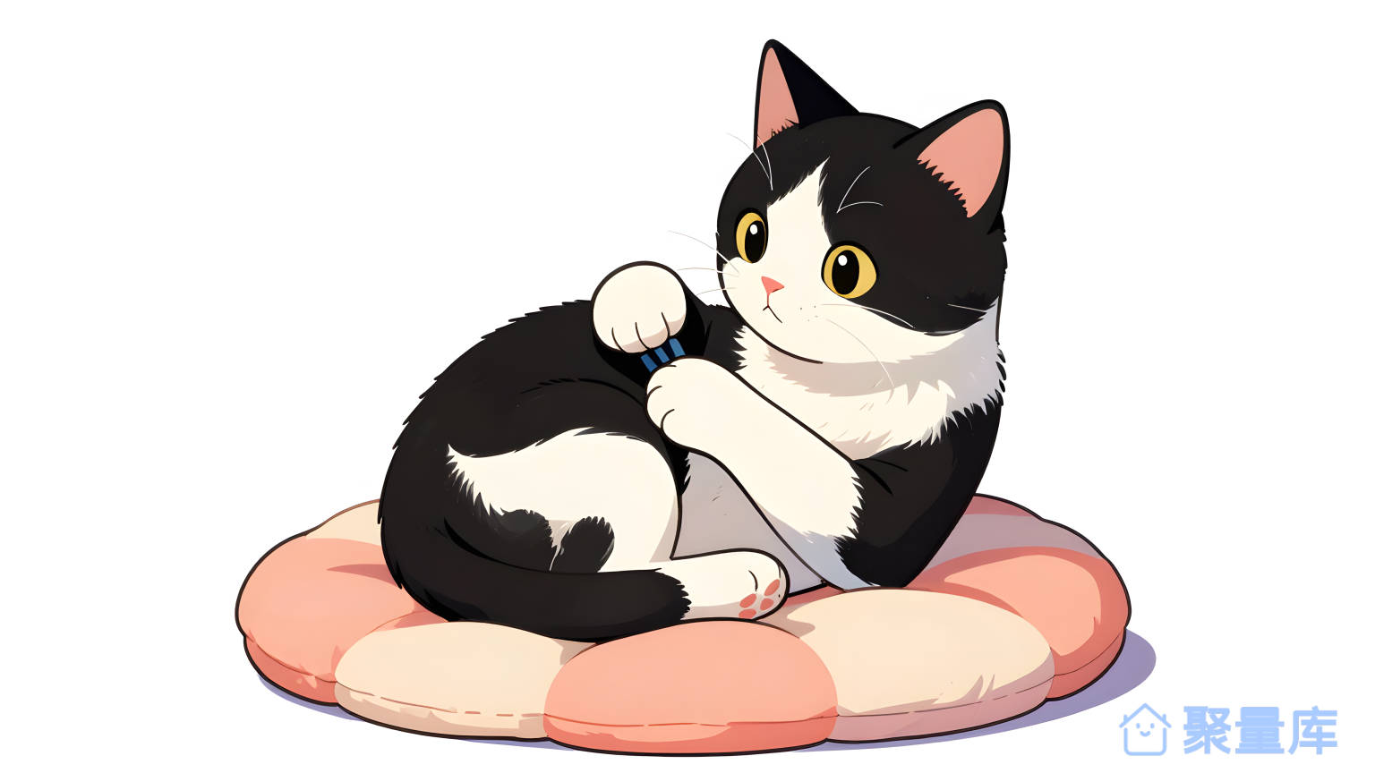 猫在蛋形床上捂自己