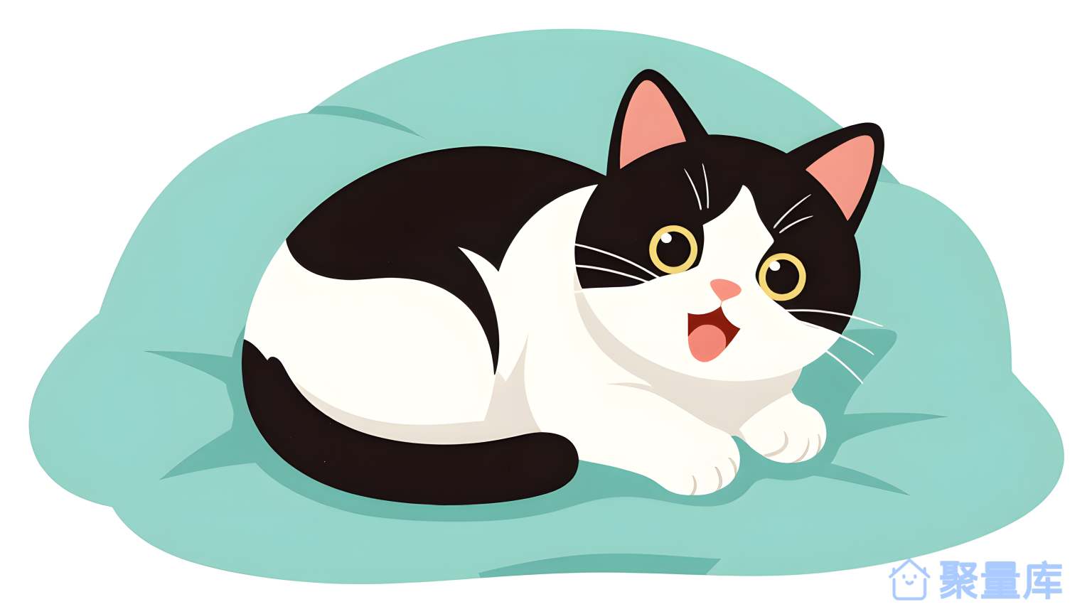 猫在床上 猫 床 家居