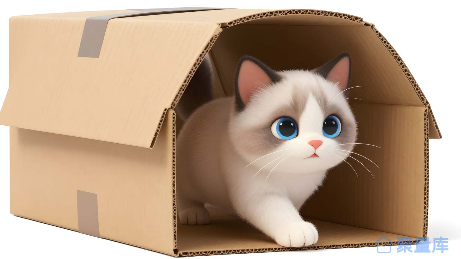 猫在纸箱里