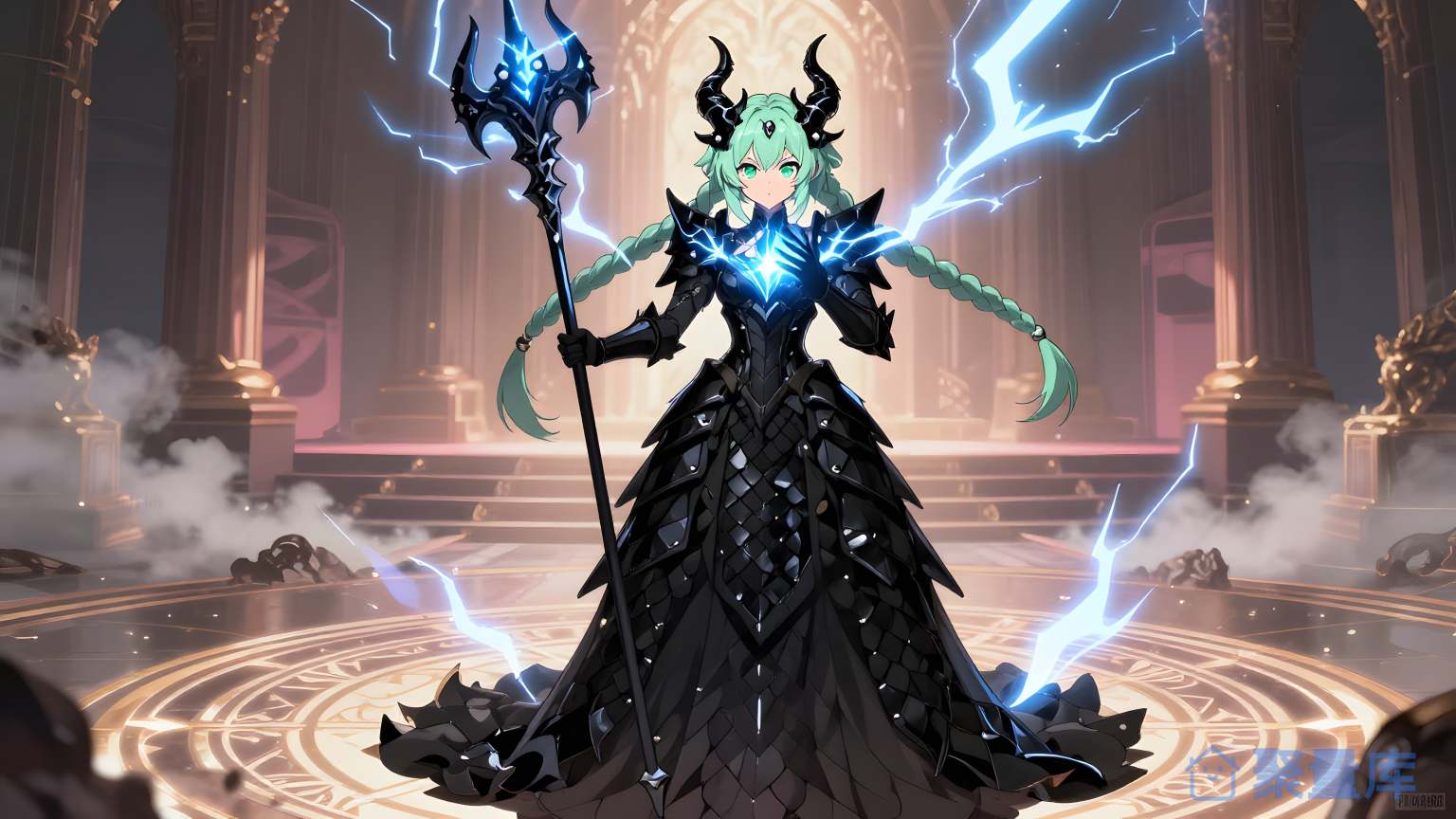 女角色在魔法场景中展现