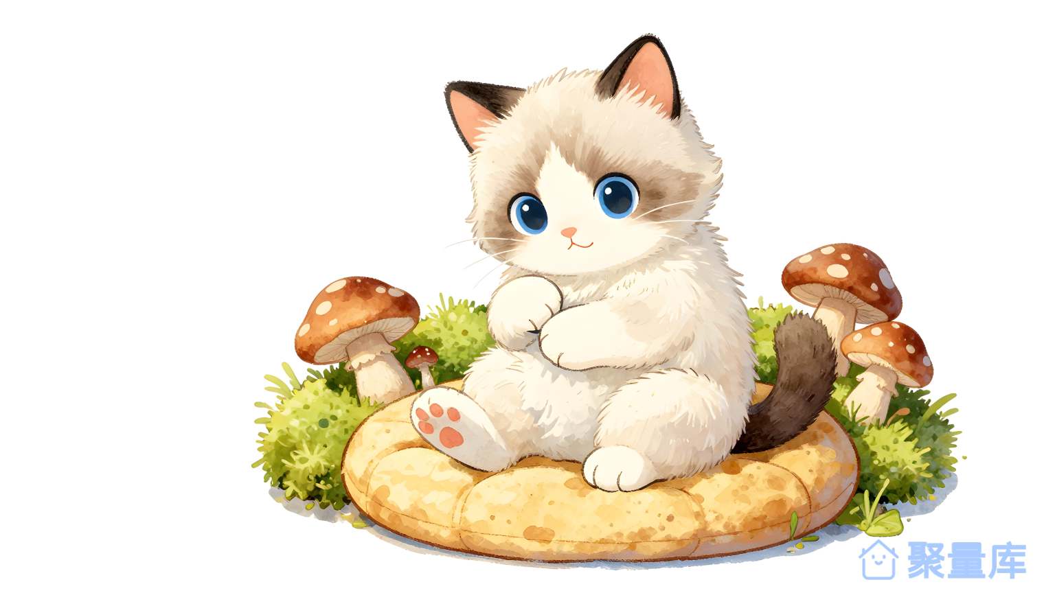 猫在草地上坐着 猫