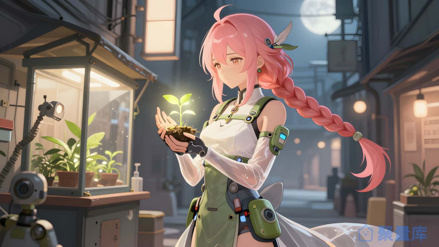 女性在夜间的街道上