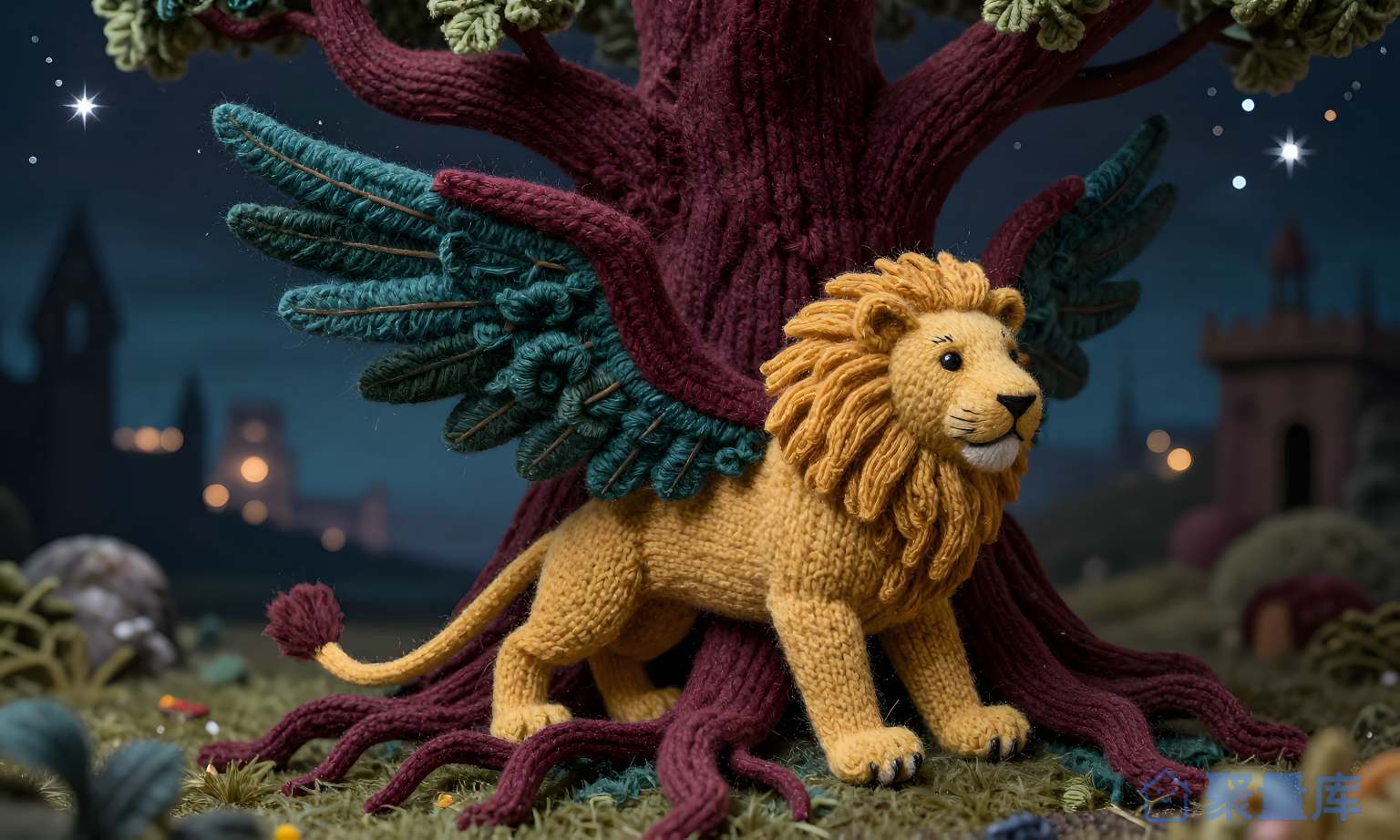 纯色彩虹狮