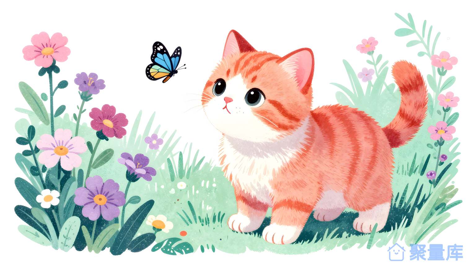 猫在草原 猫 草原 花