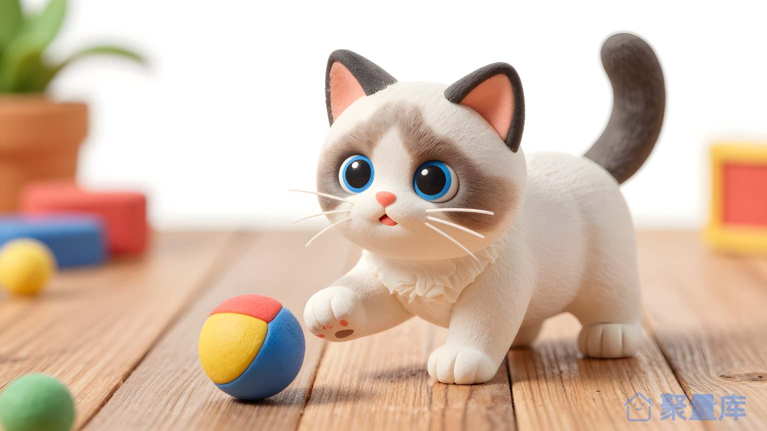 小猫玩耍球 小猫
