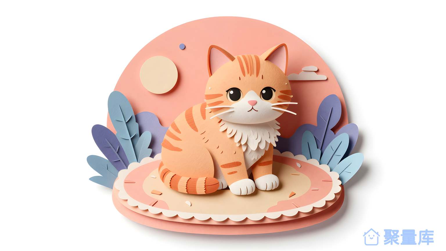 猫在花园里 猫 花园 纸制品