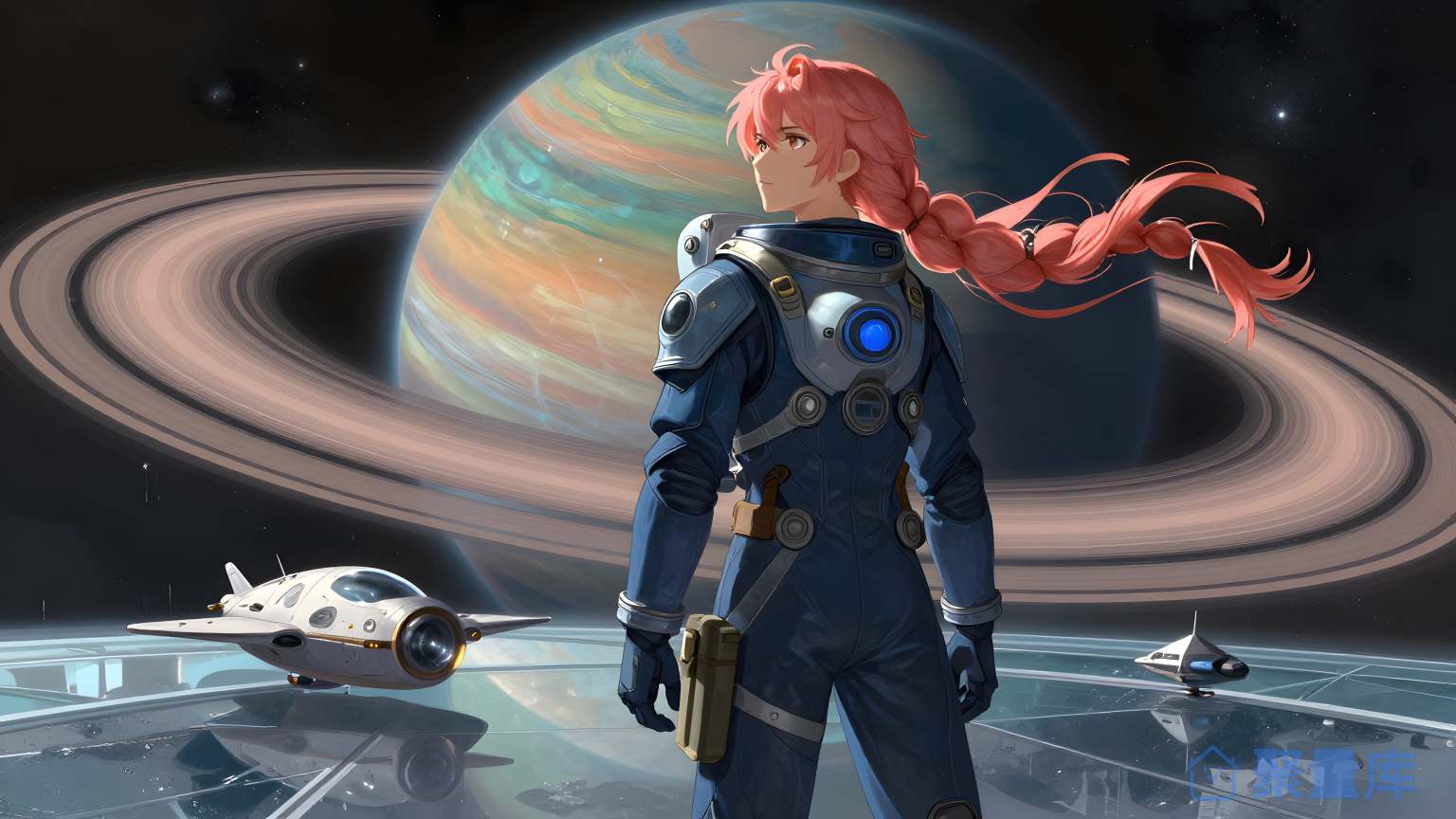 科幻女性在太空中心星系