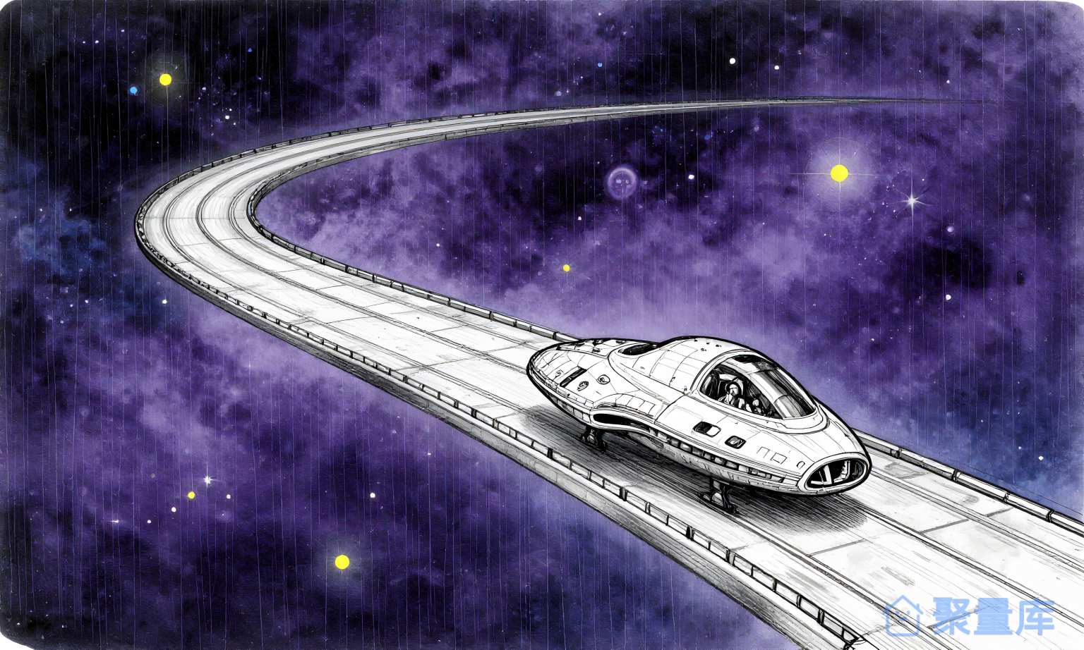 星空下的高速公路