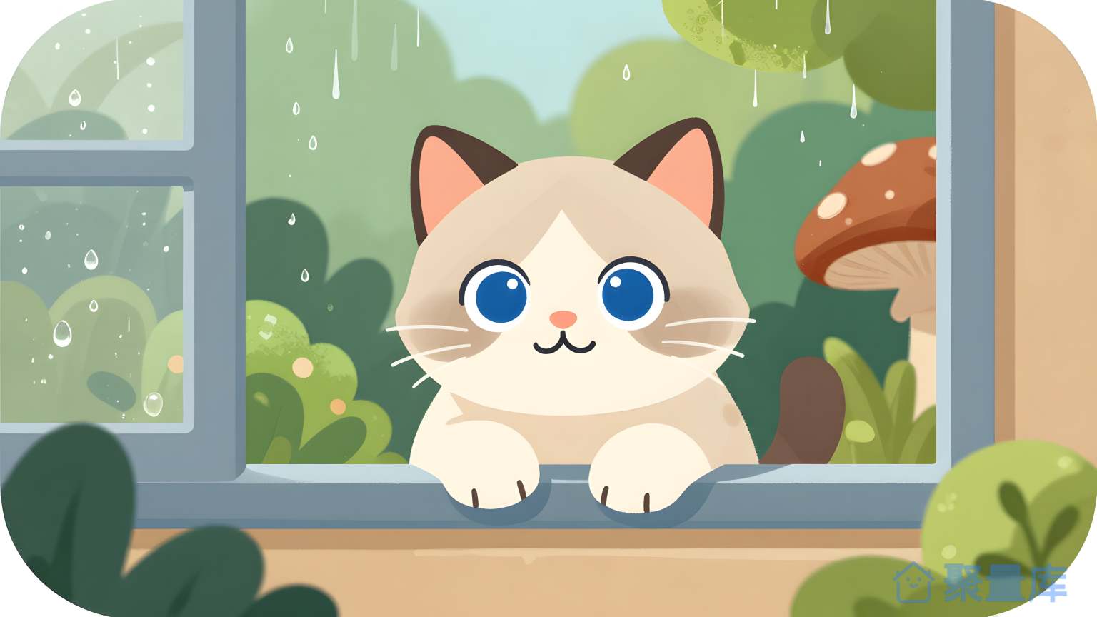 小猫在窗口看外面