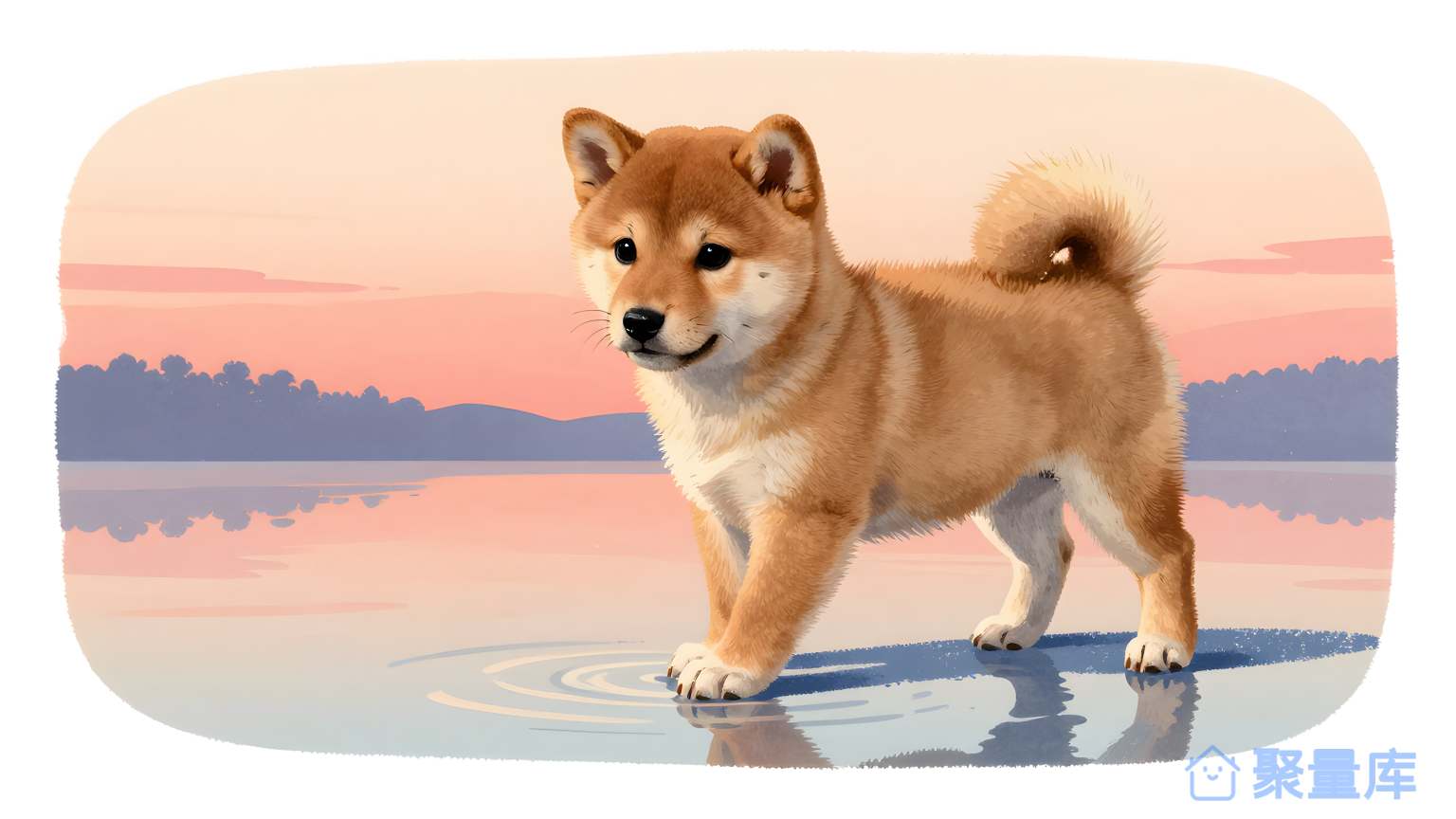 狗在水边