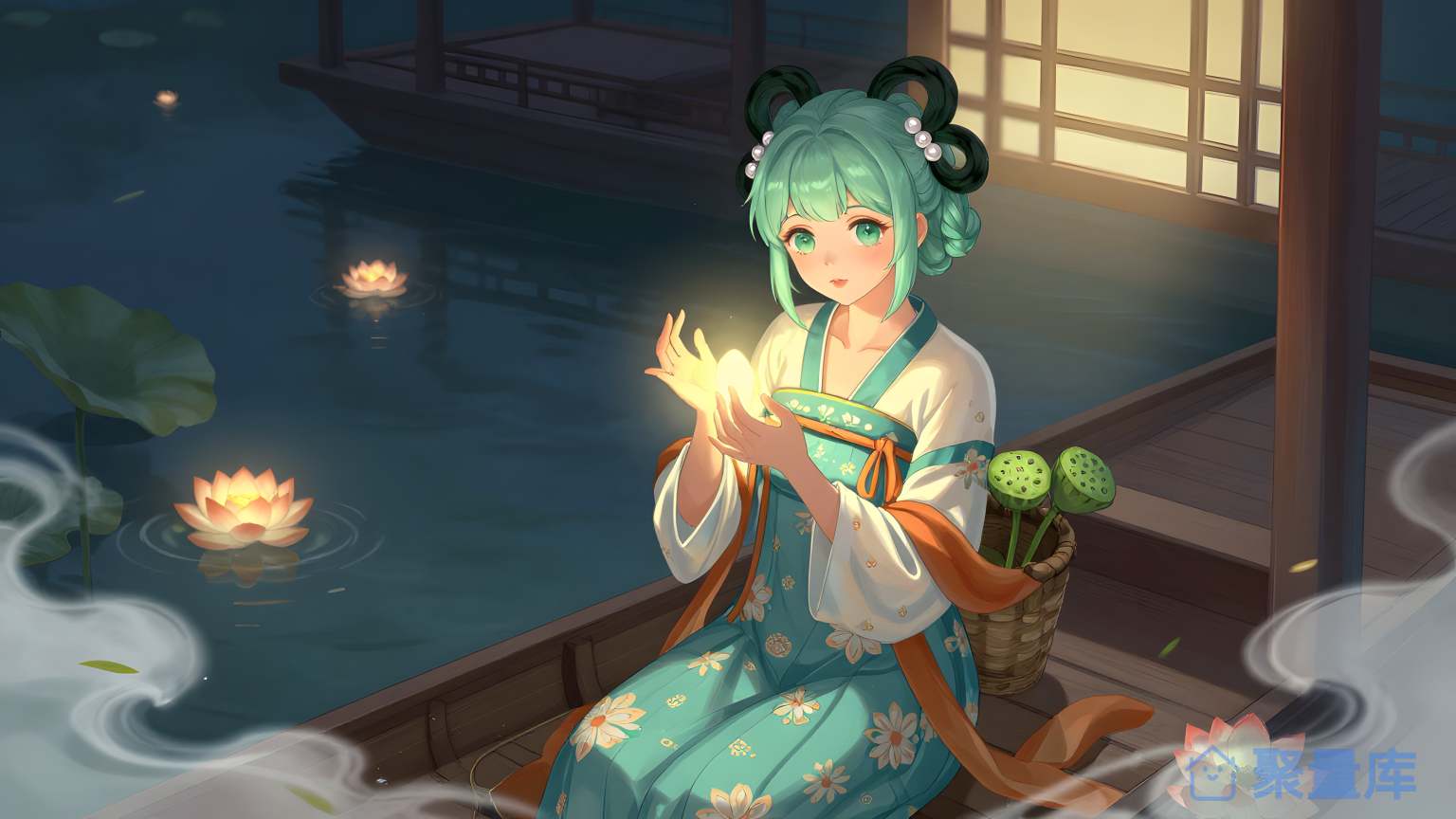 美女在船上