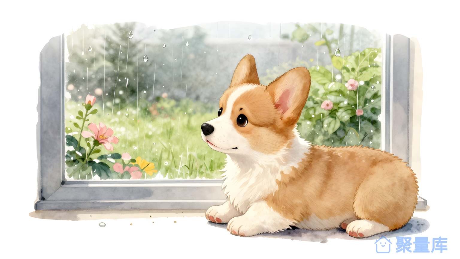 狐犬在窗口前 狐犬