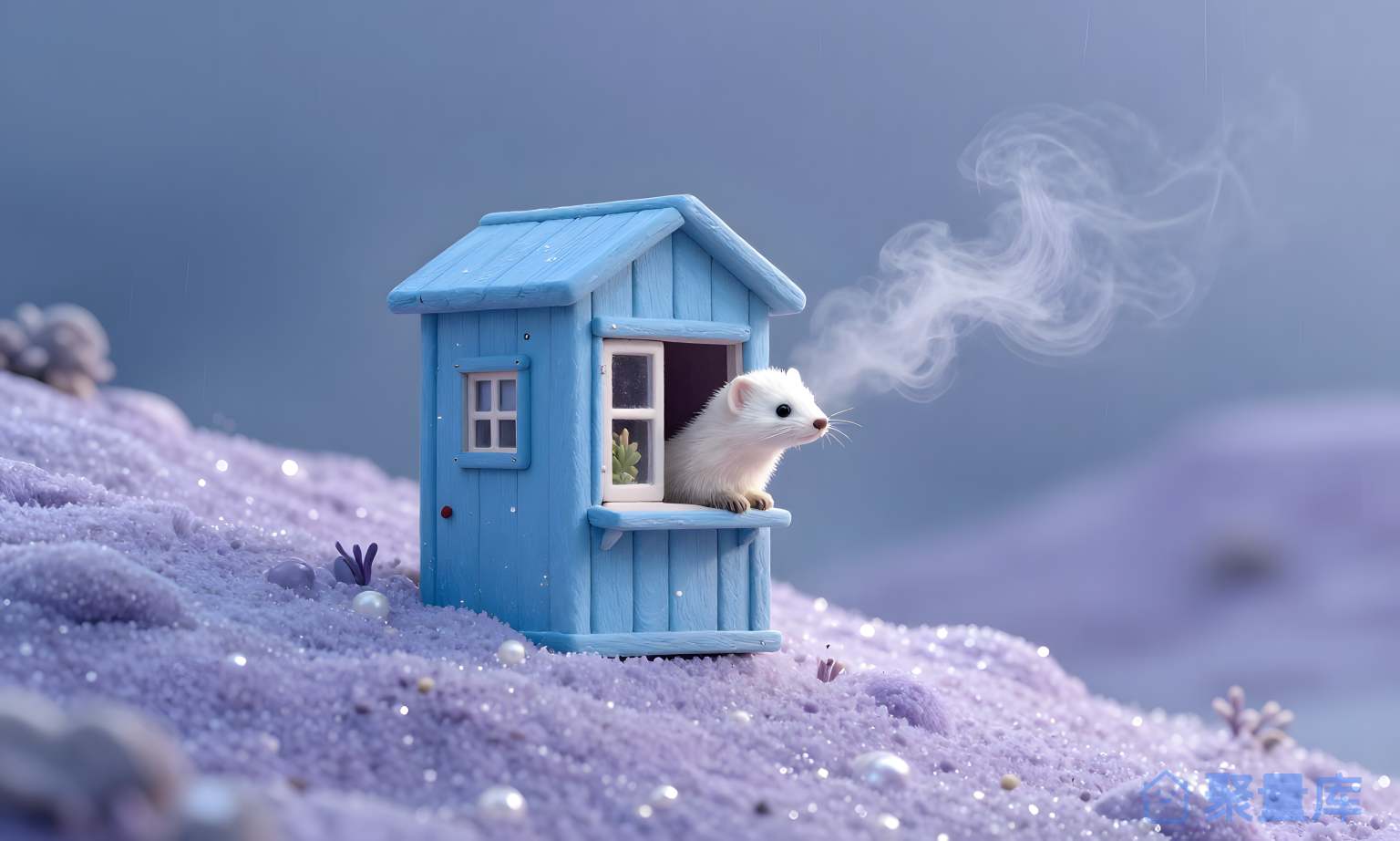小猪子在蓝屋里发冒