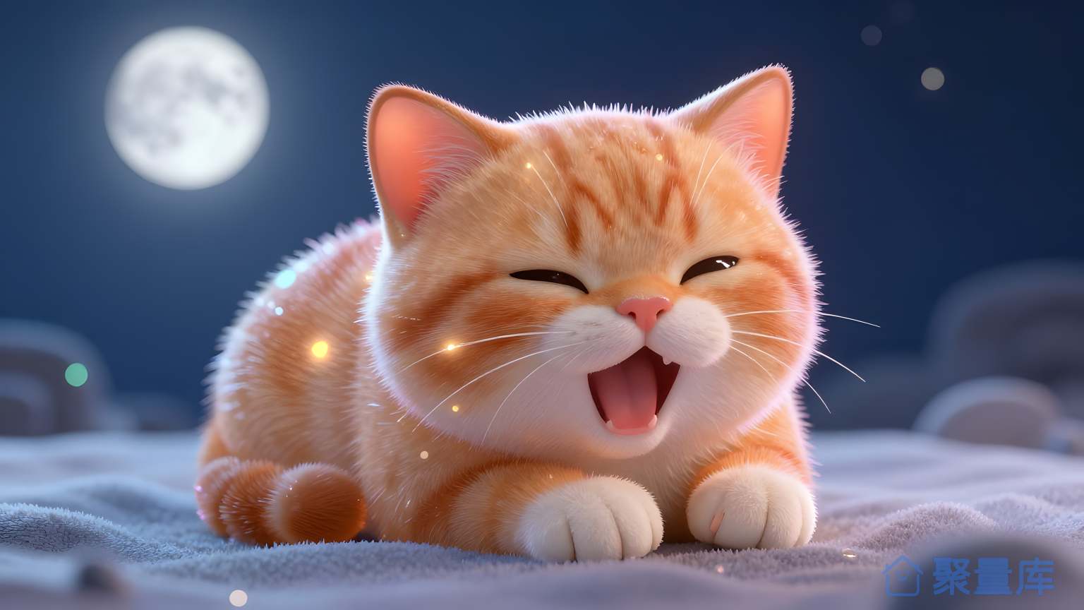 小猫在星空下
