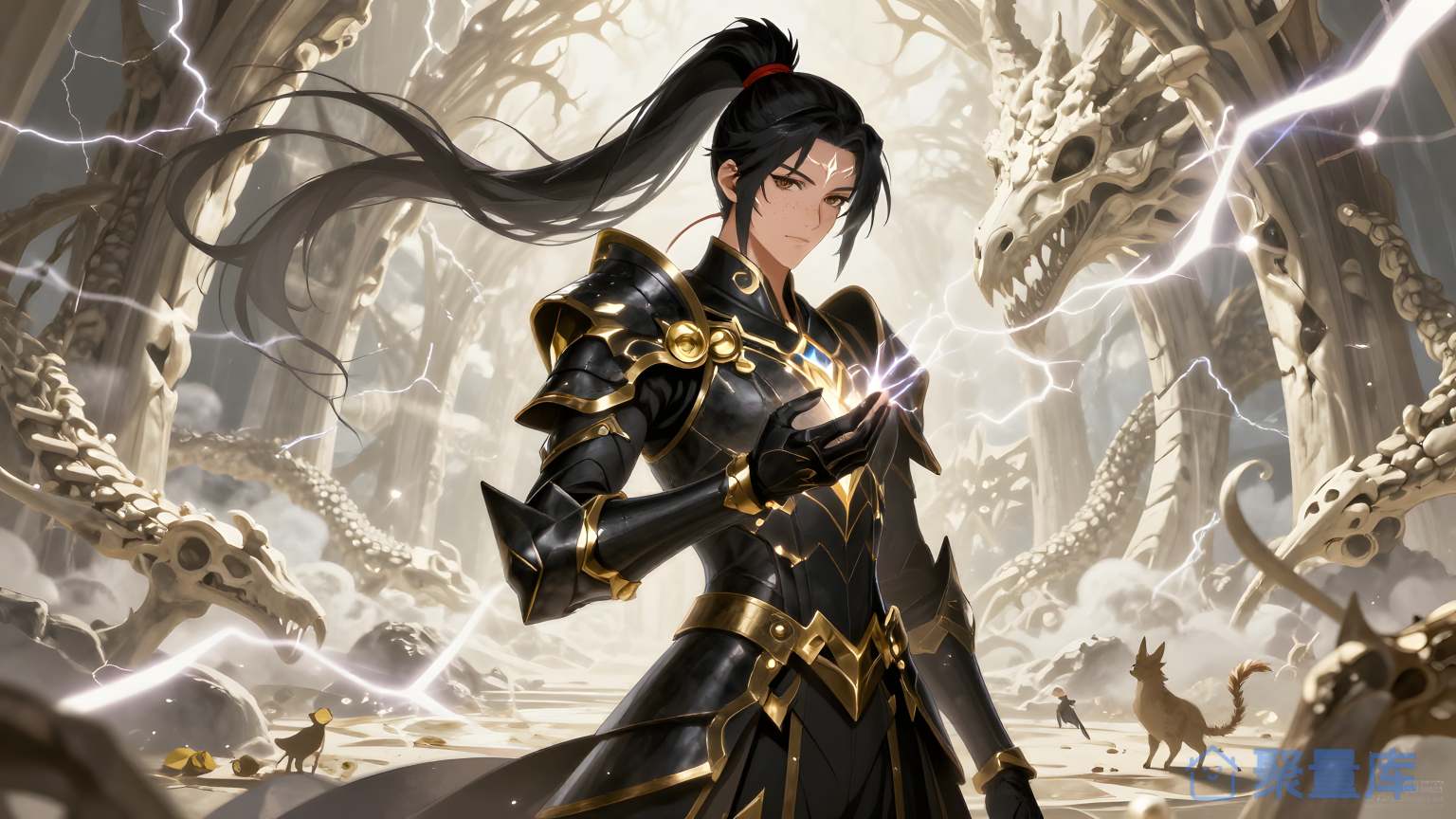 女战士在奇特的森林中
