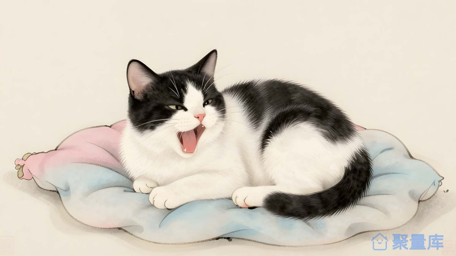 猫在床上喷吹