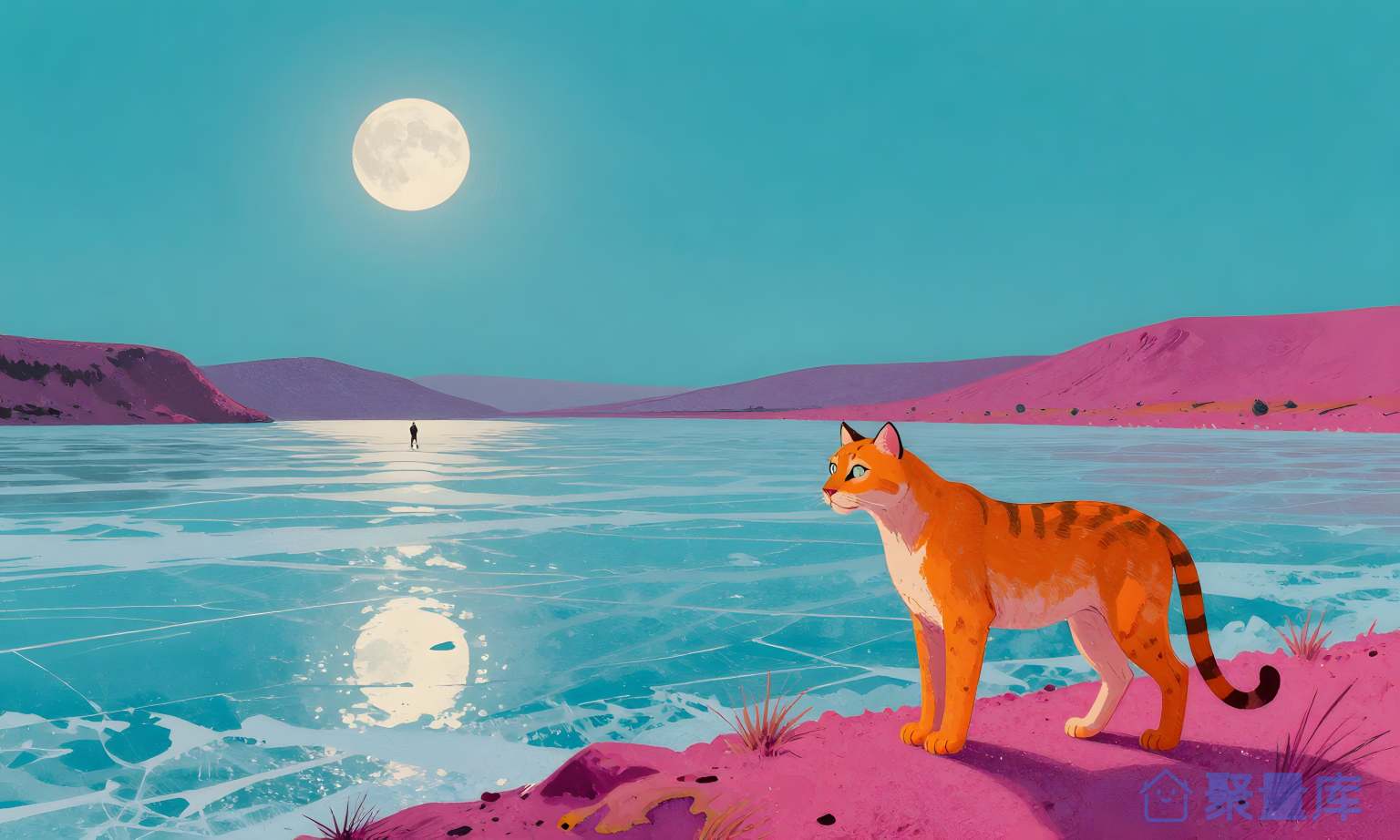 猫在湖边 猫