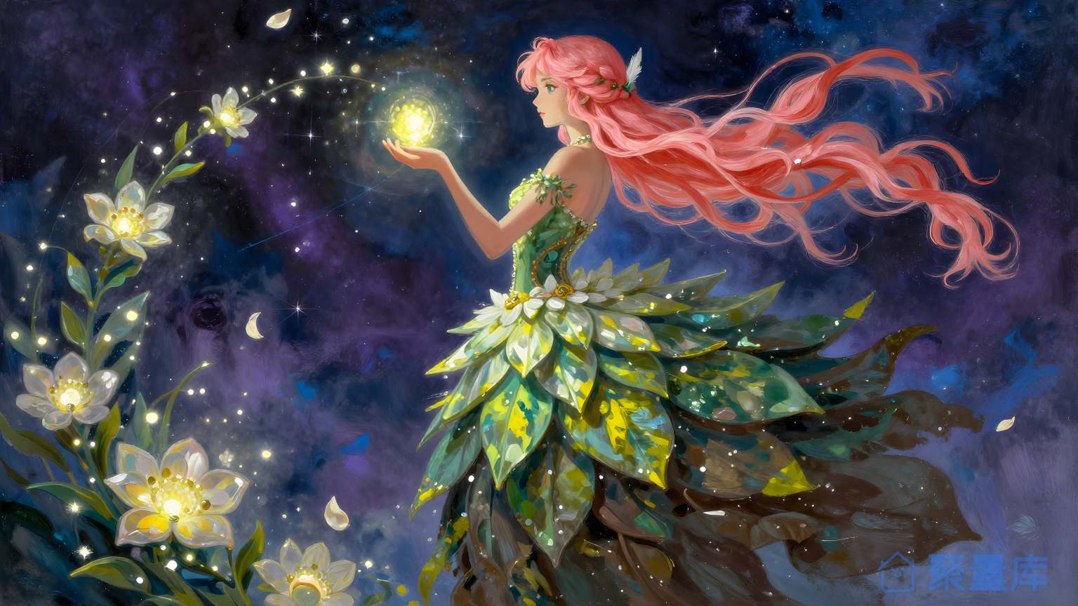 星空之舞 女性 花卉