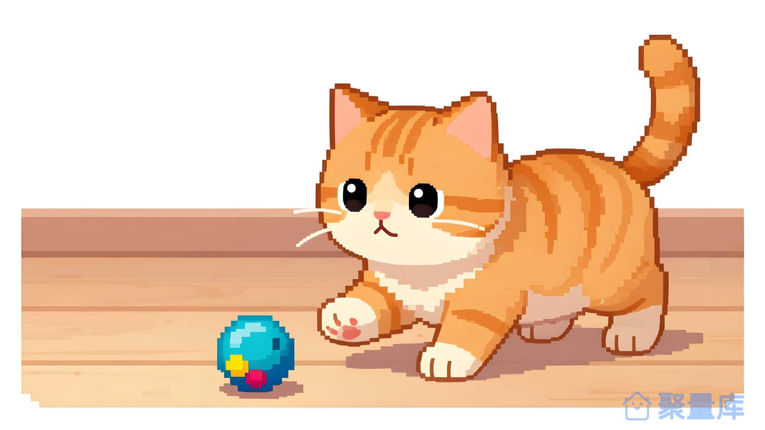 猫玩球 猫 球 玩具 室内 动物