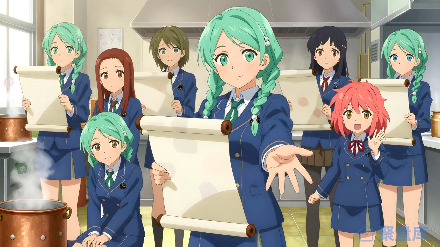 学生们在厨房里