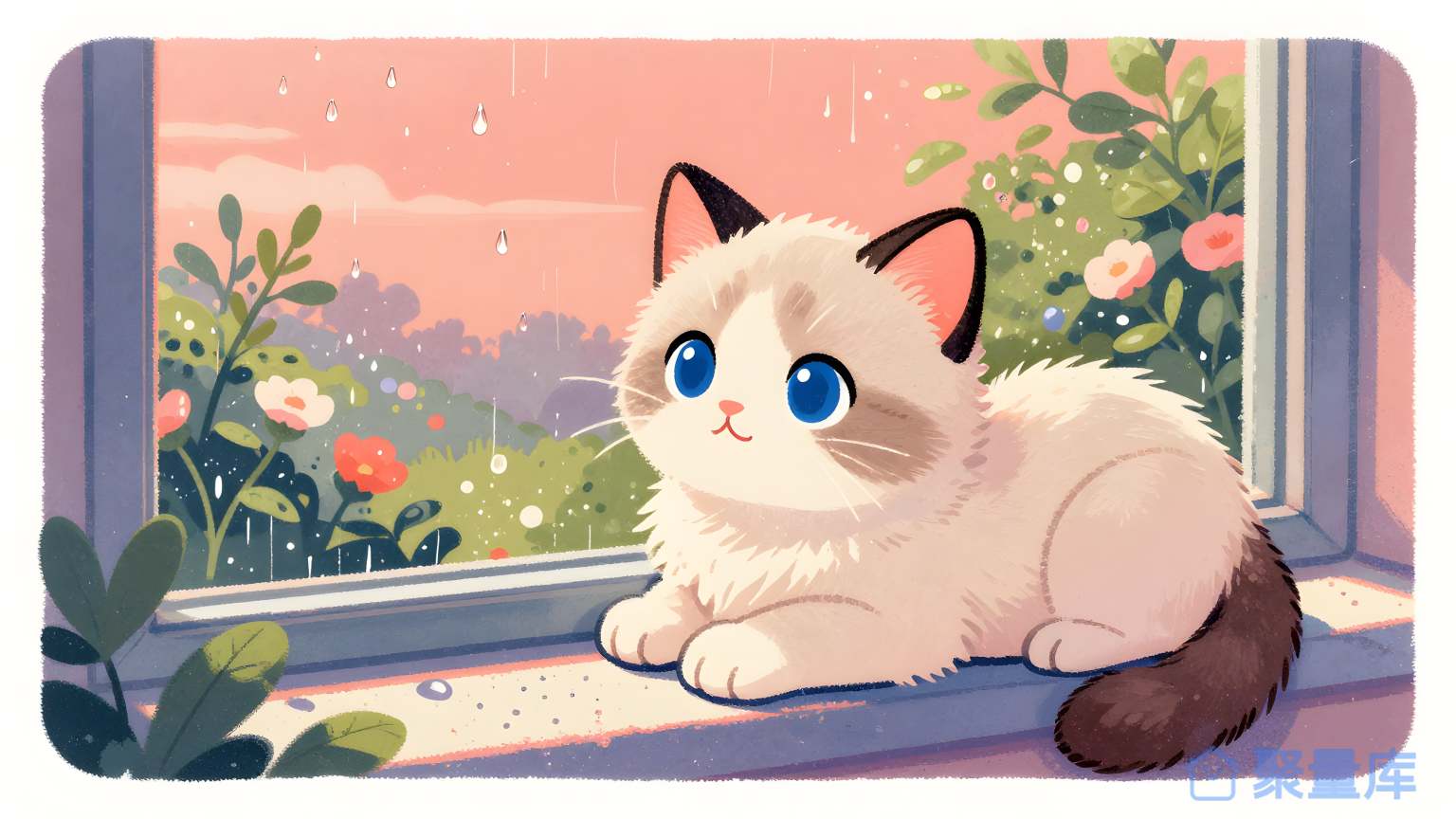 猫在窗口前坐 猫 窗口