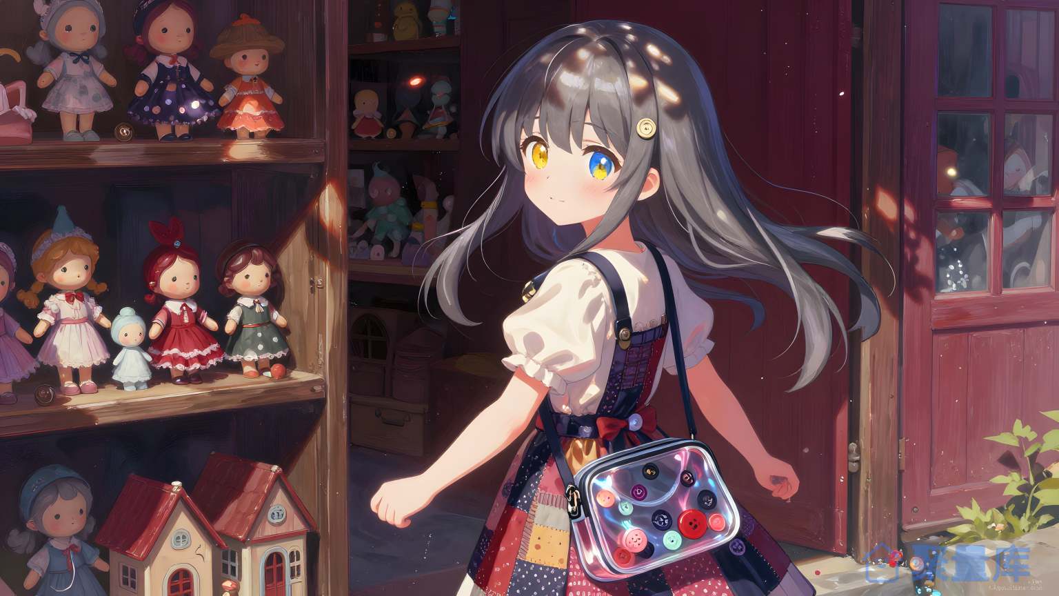 女孩在书店前