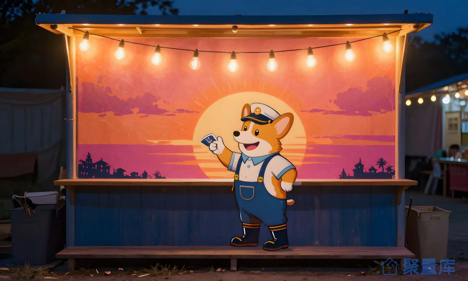 狗在小屋前