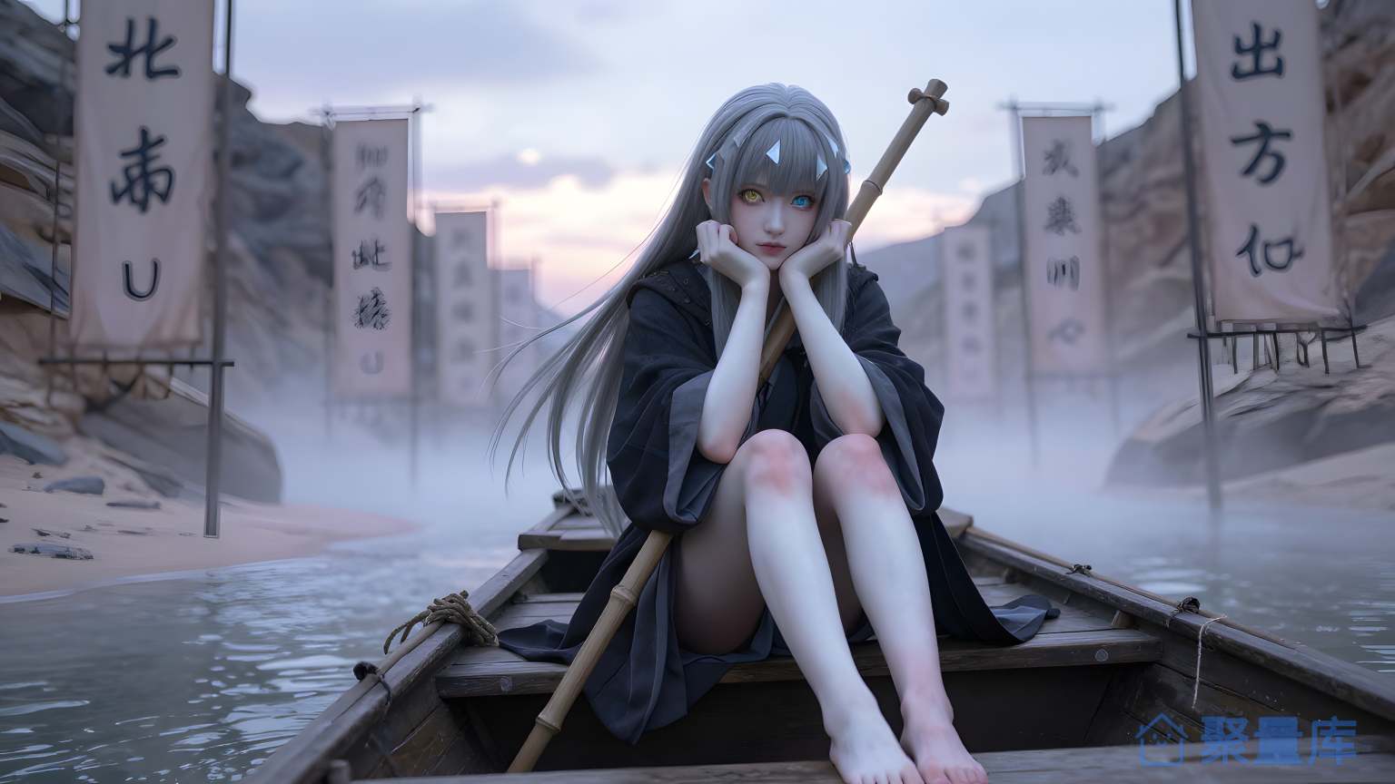 女侠在船上