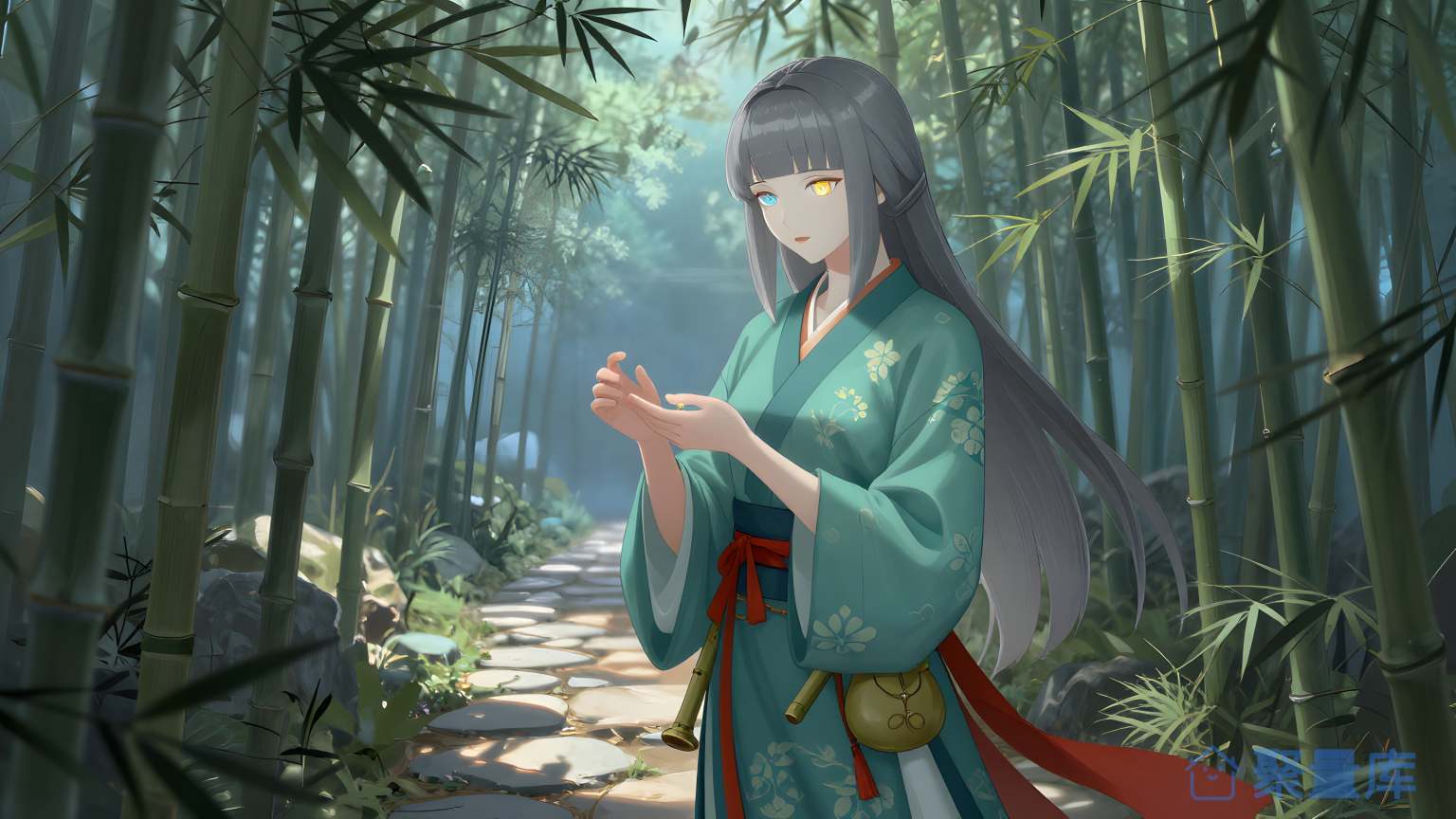 女性在森林中走着