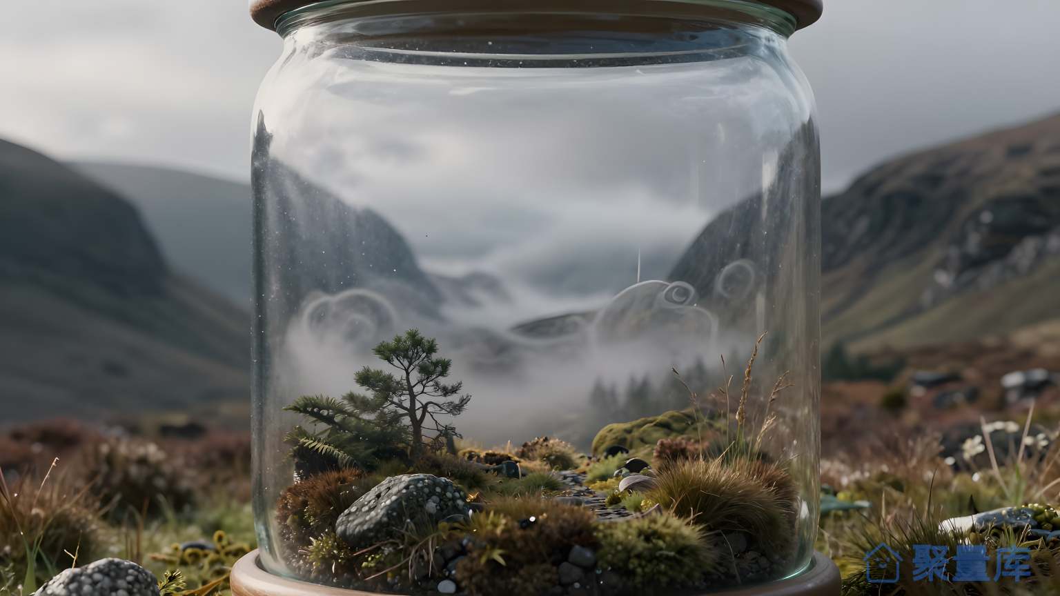 玄璃瓶里的森林景观