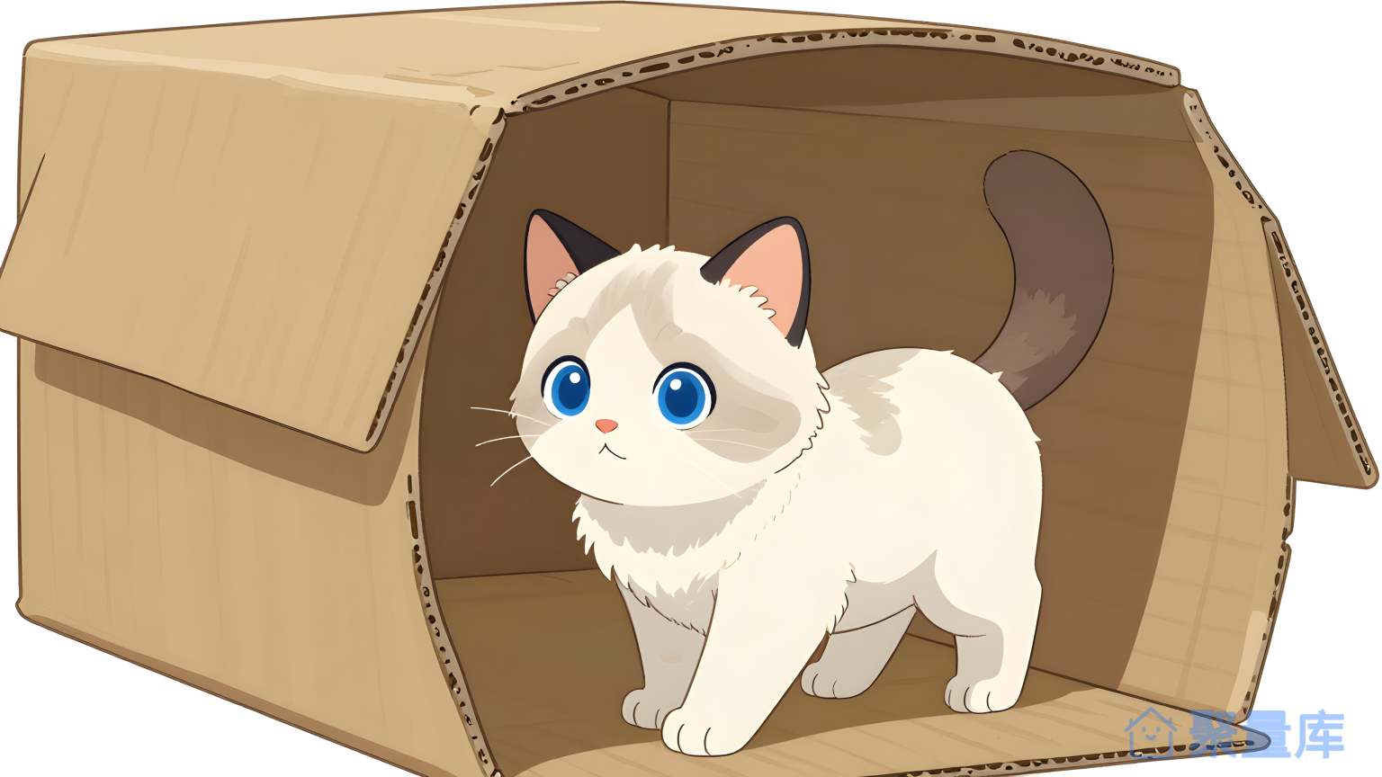 猫在纸箱里 猫 纸箱