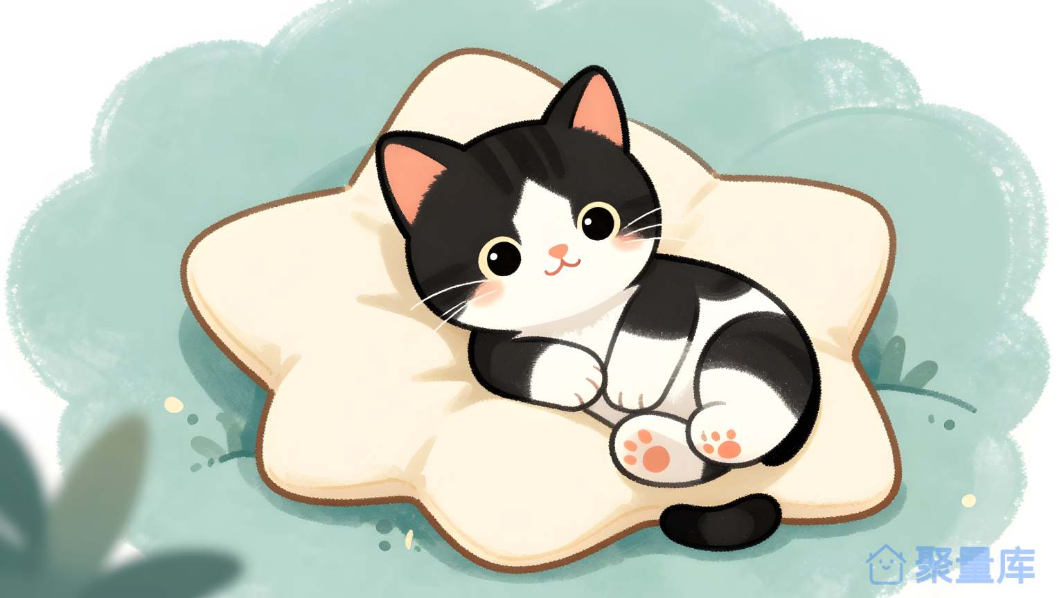 猫在花瓣上休息