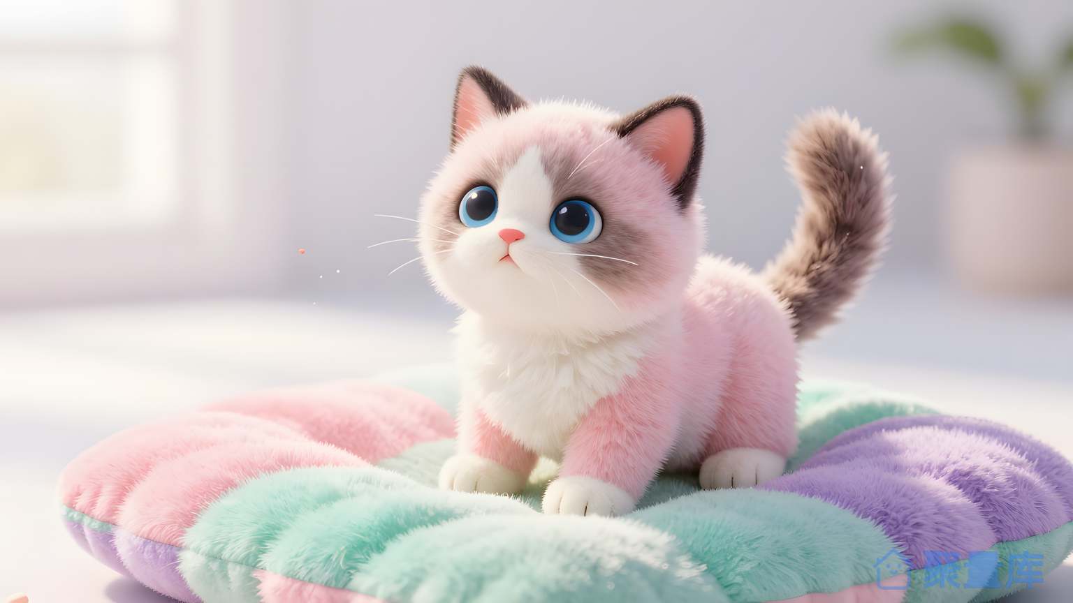 猫娃在蛋糕上