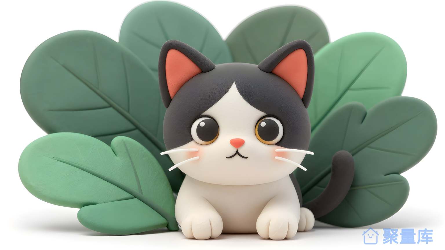 猫在叶子中