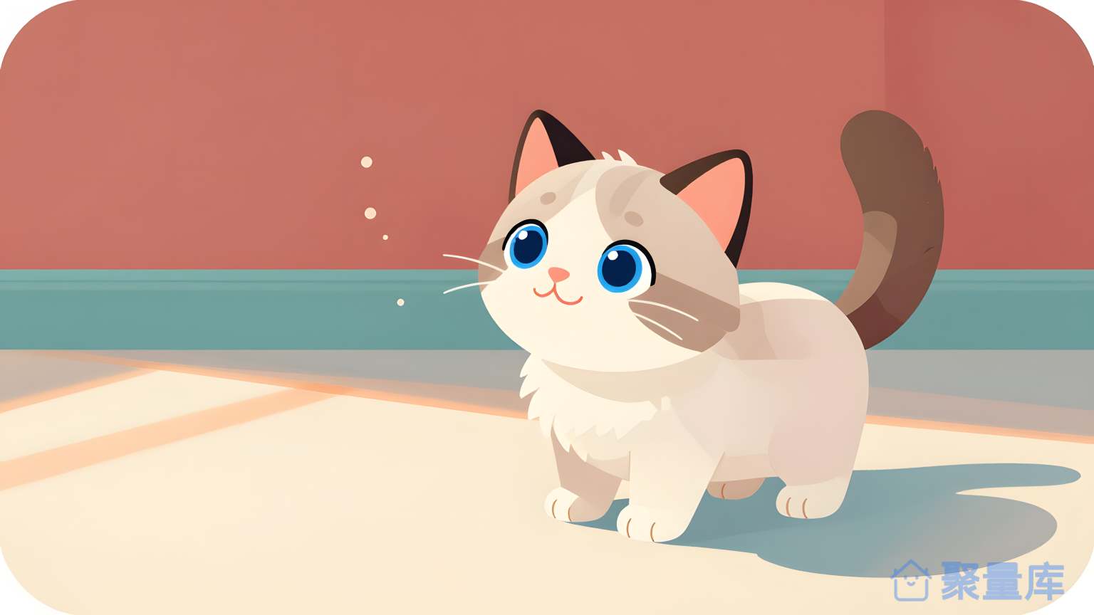 猫在地板上走动