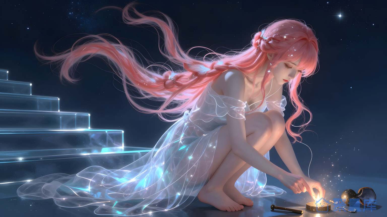 女神在星空下燃灯