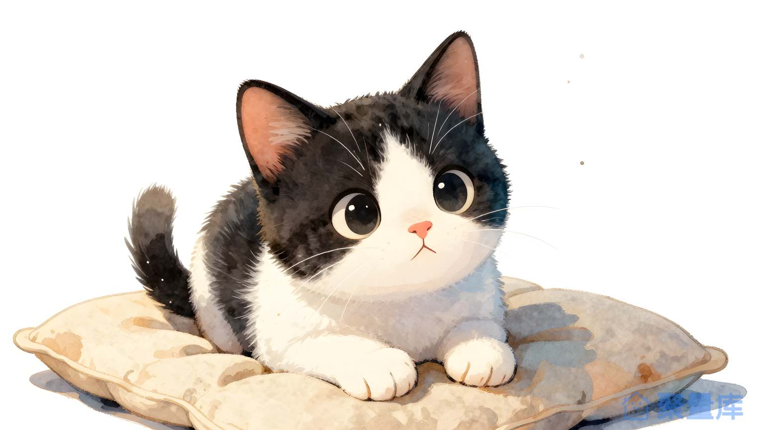 猫在饼上坐 猫