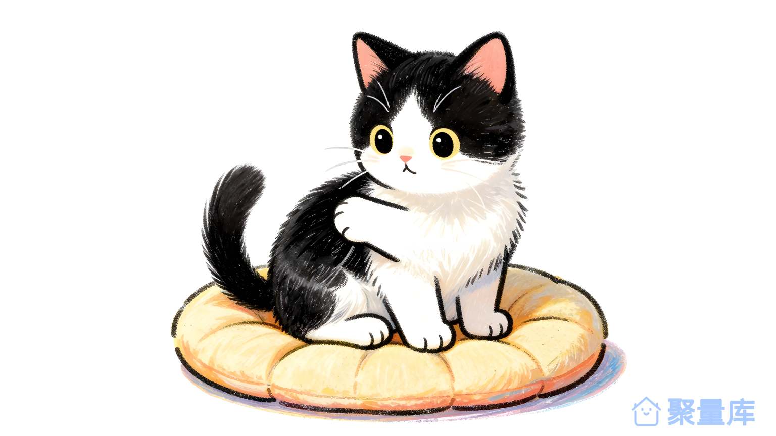 猫在圆形上