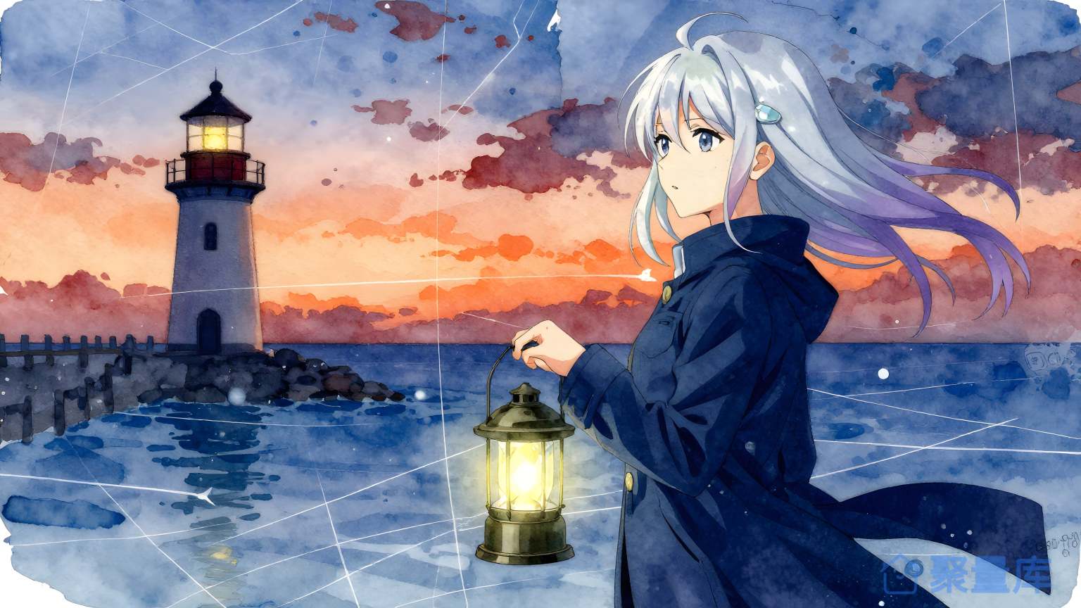 海灯与女孩