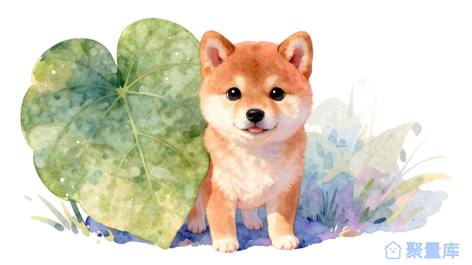 狗和荷叶 狗