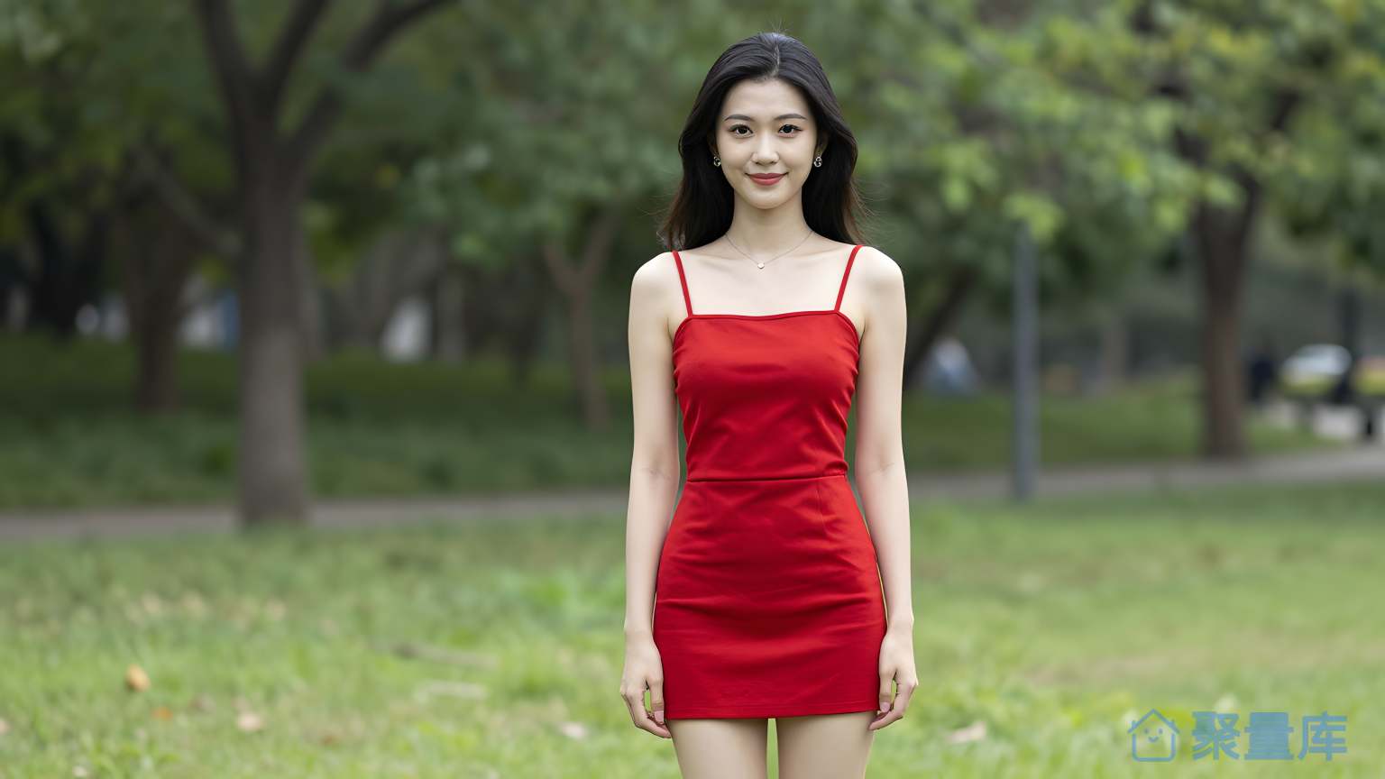 女子红色短裙