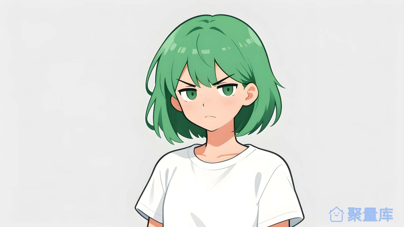 女子绿色头发