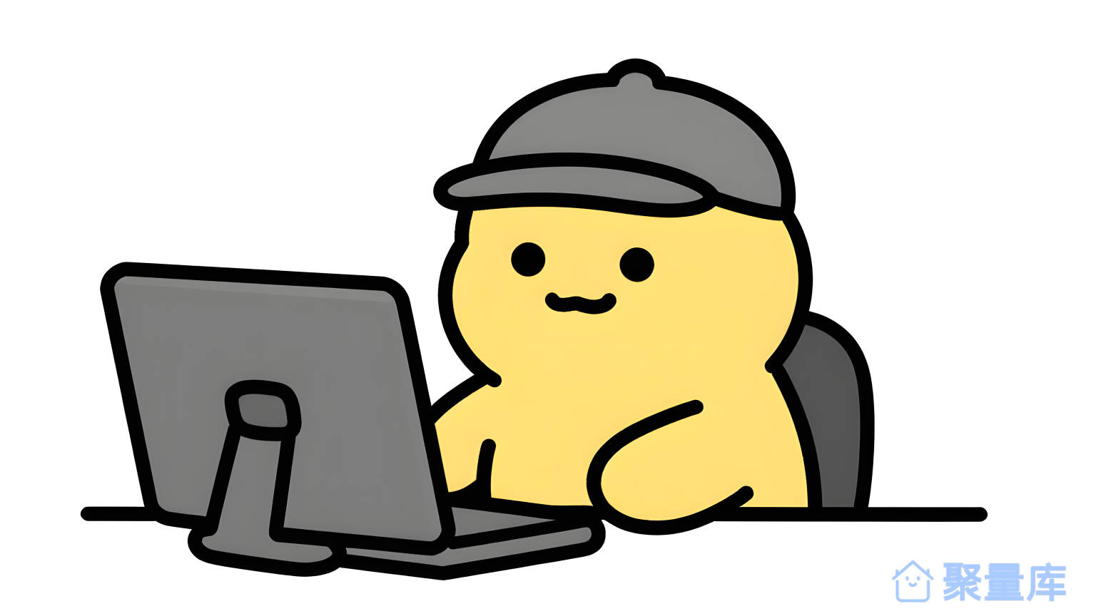 小黄人在电脑前工作