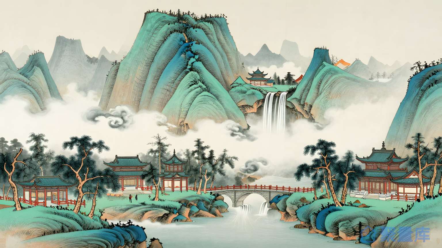 山水风格的中国风景