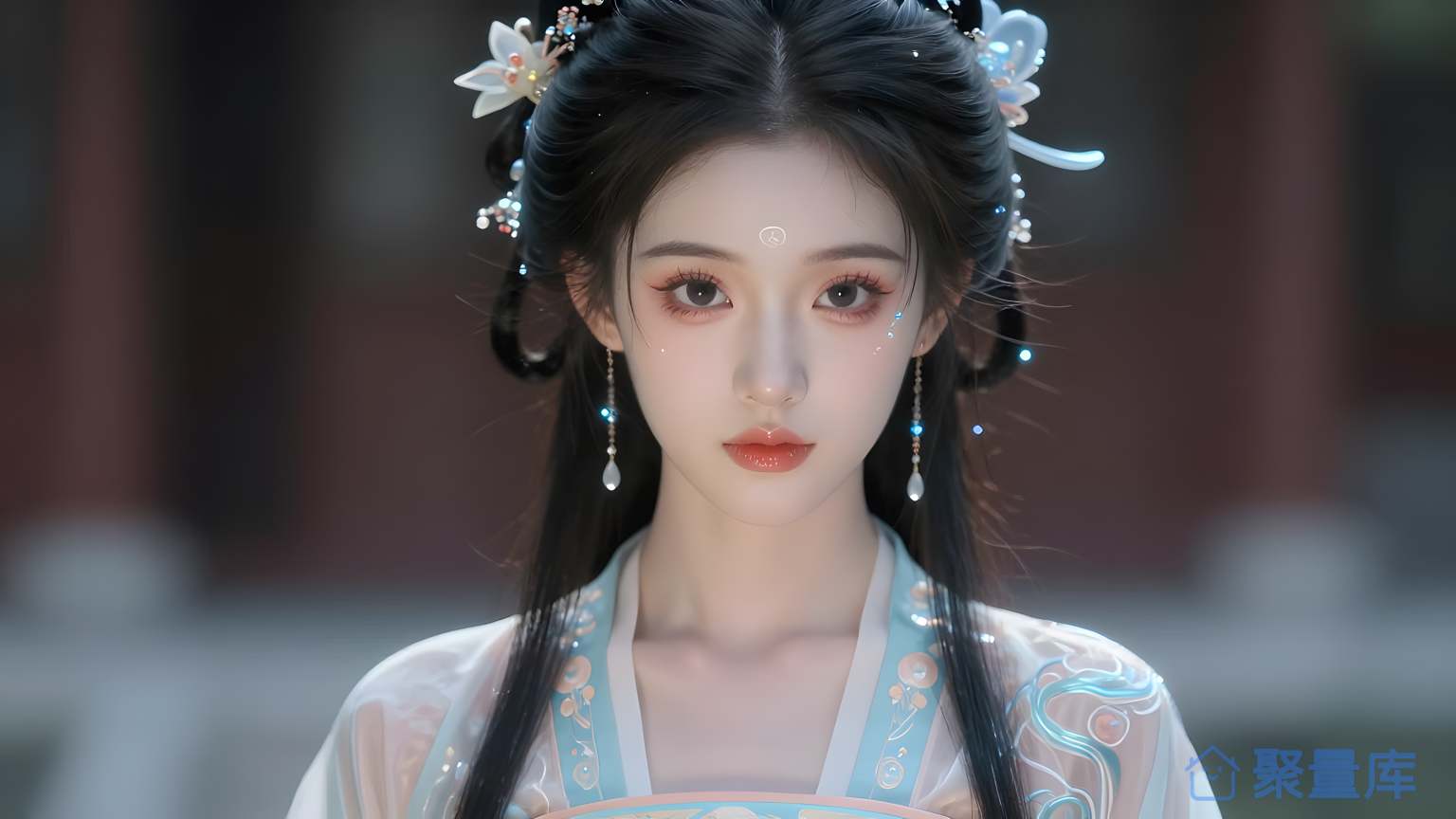 美女穿东方服装