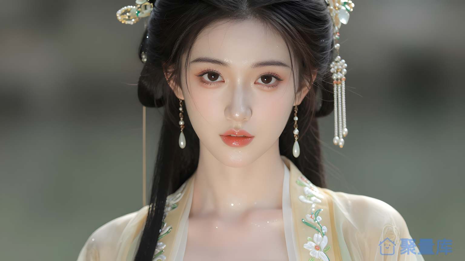 美女穿黄色服装