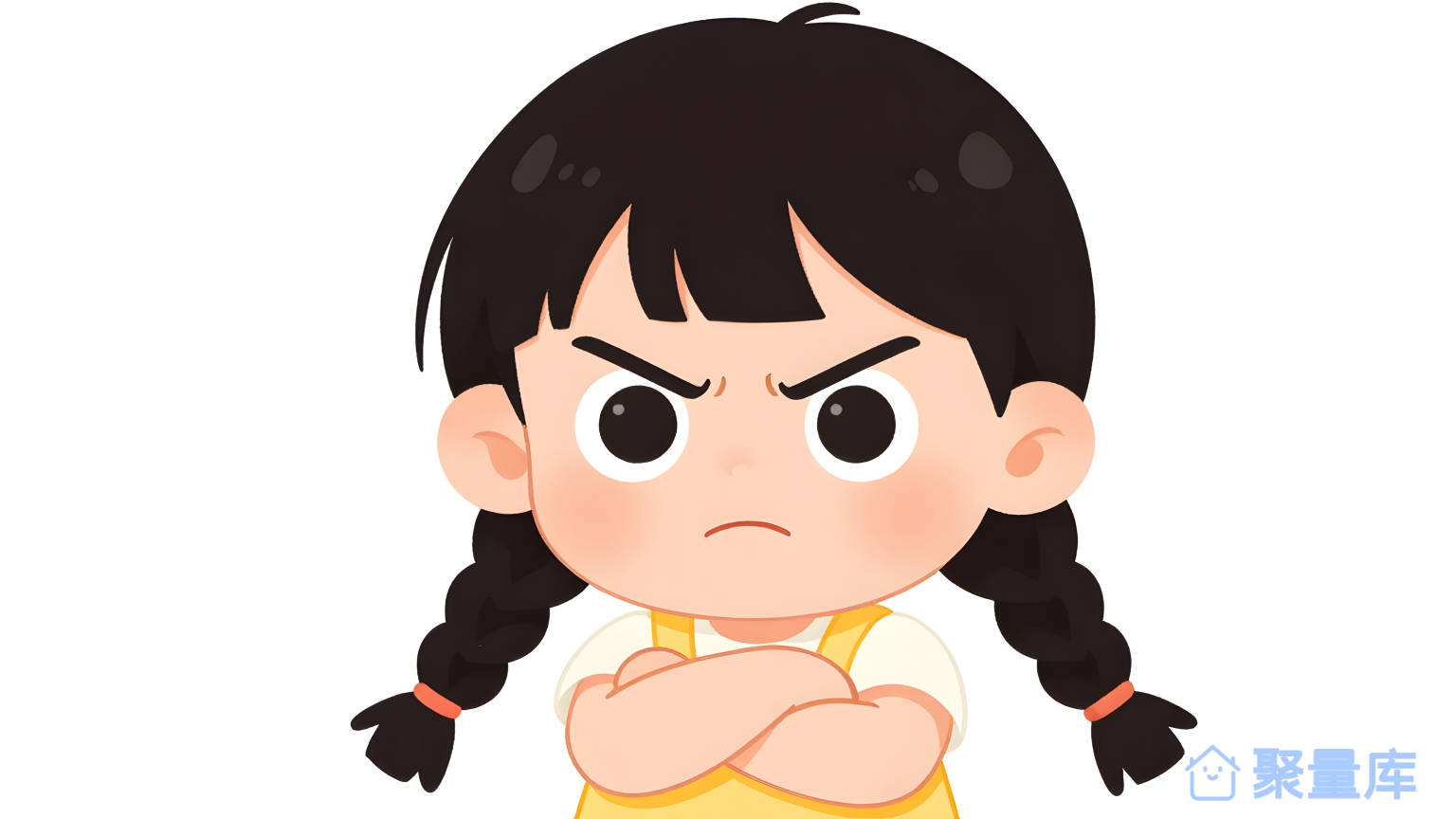 小女孩皱着胸